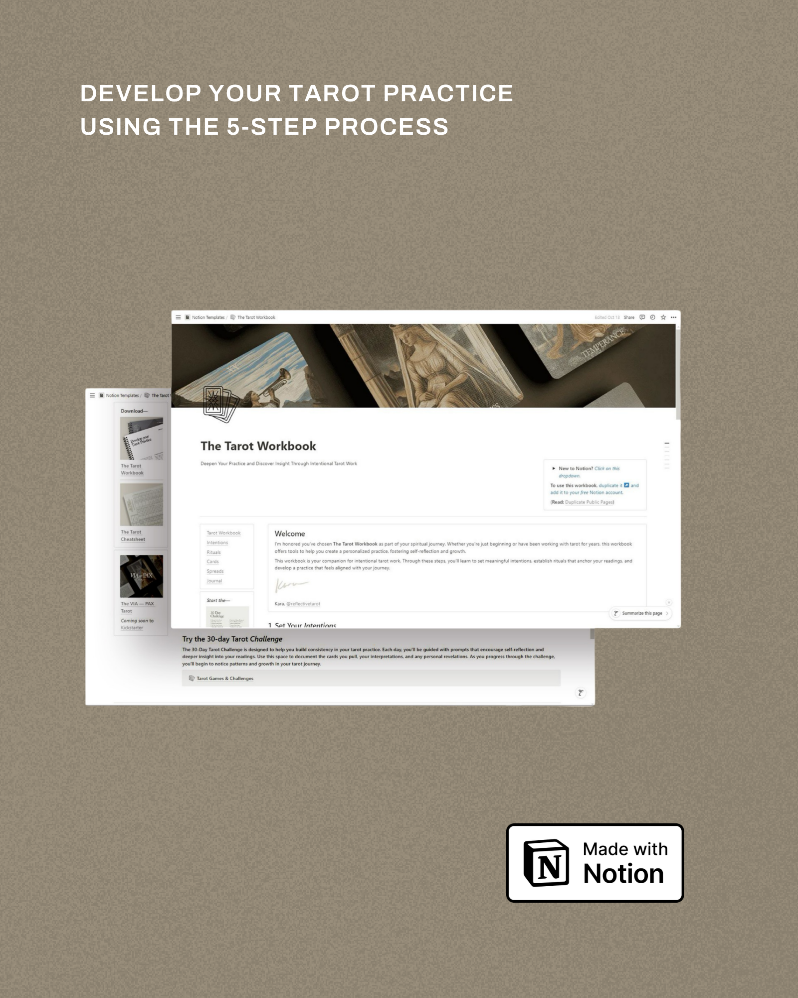 The Tarot Workbook — Notion