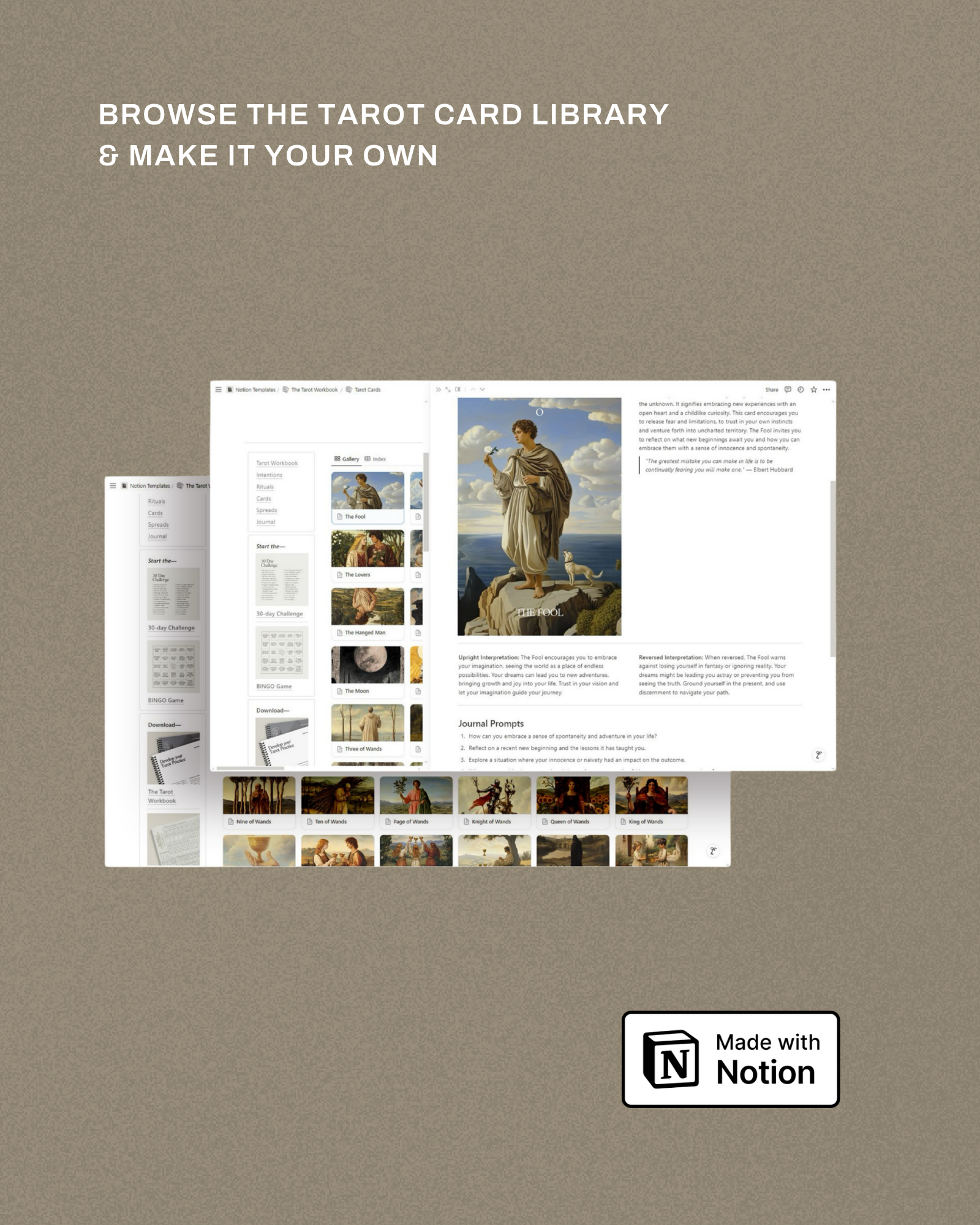The Tarot Workbook — Notion
