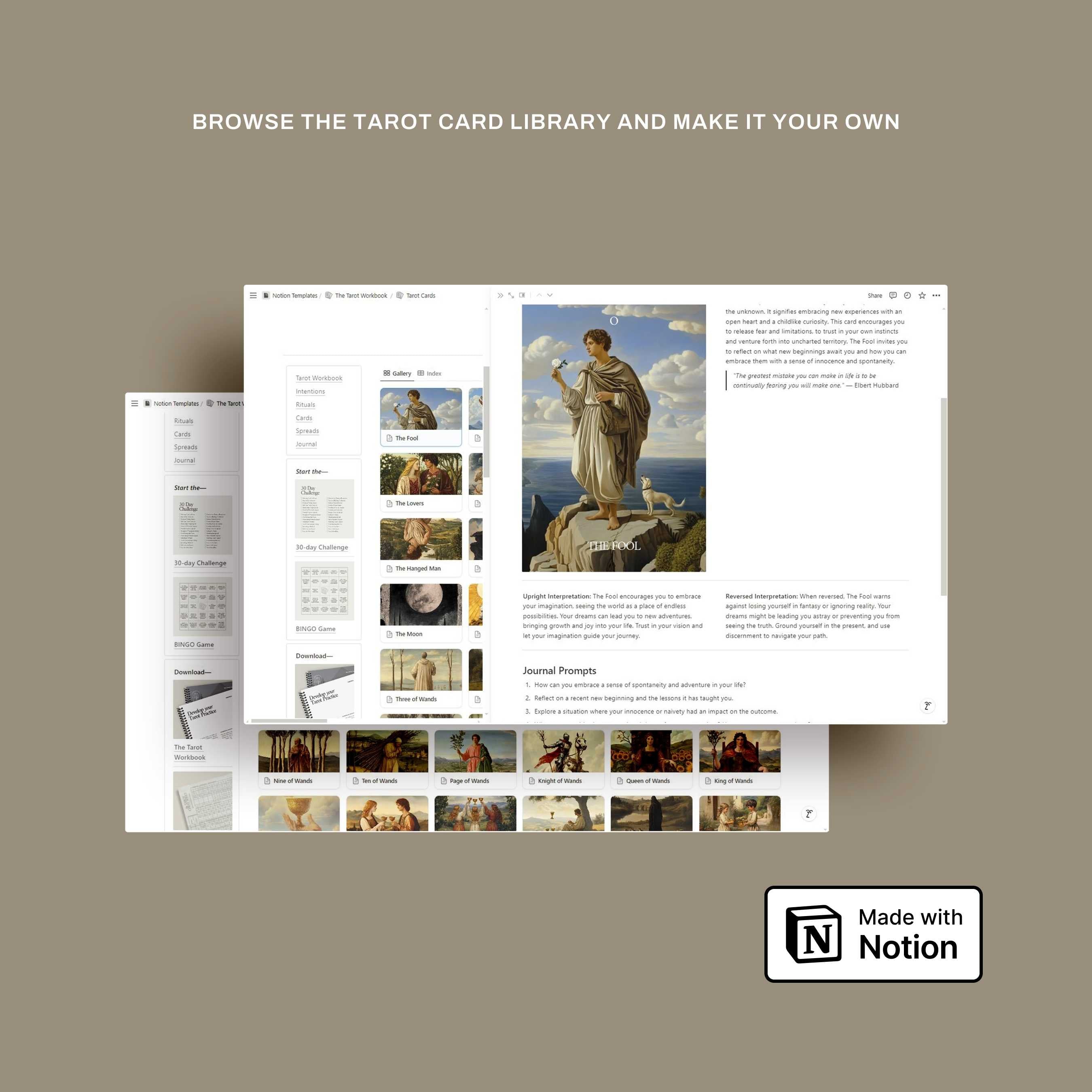 The Tarot Workbook Notion Template A Toolkit for Beginners & Experts